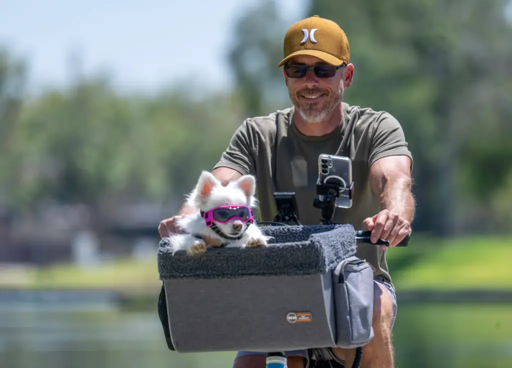 Brett Paulson of Rancho Santa Margarita rides his bike along...