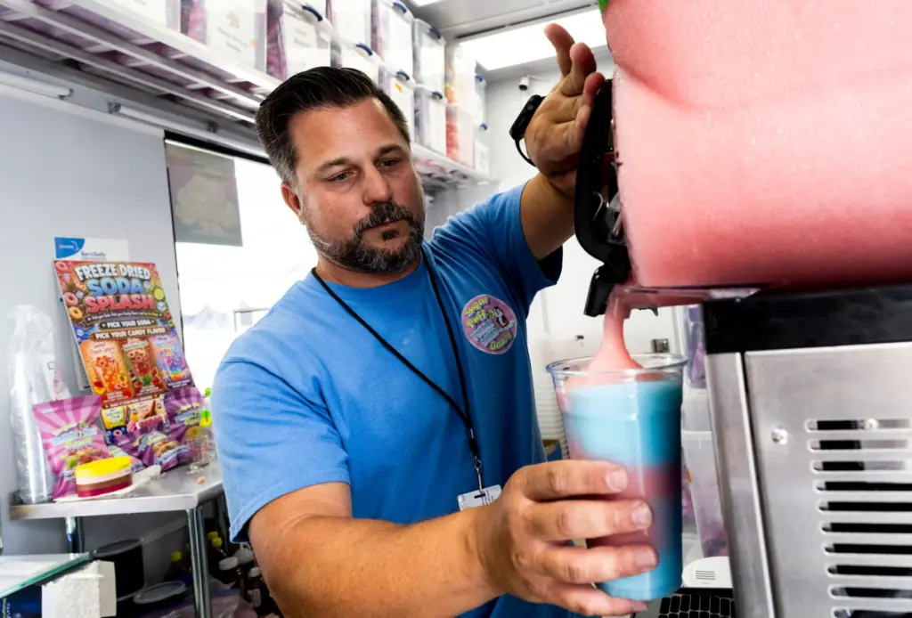 Vincent Guerrera makes a Jolly Rancher Slushy at Sugar Puff...