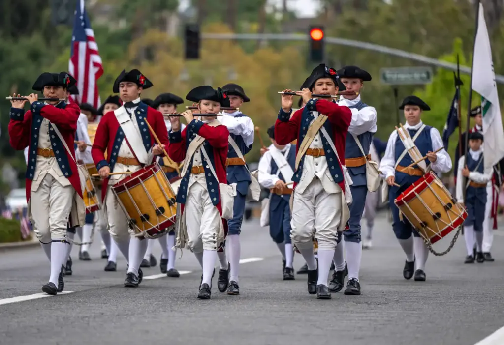 Members of the Mountain Fifes and Drums, from Lake Arrowhead,...