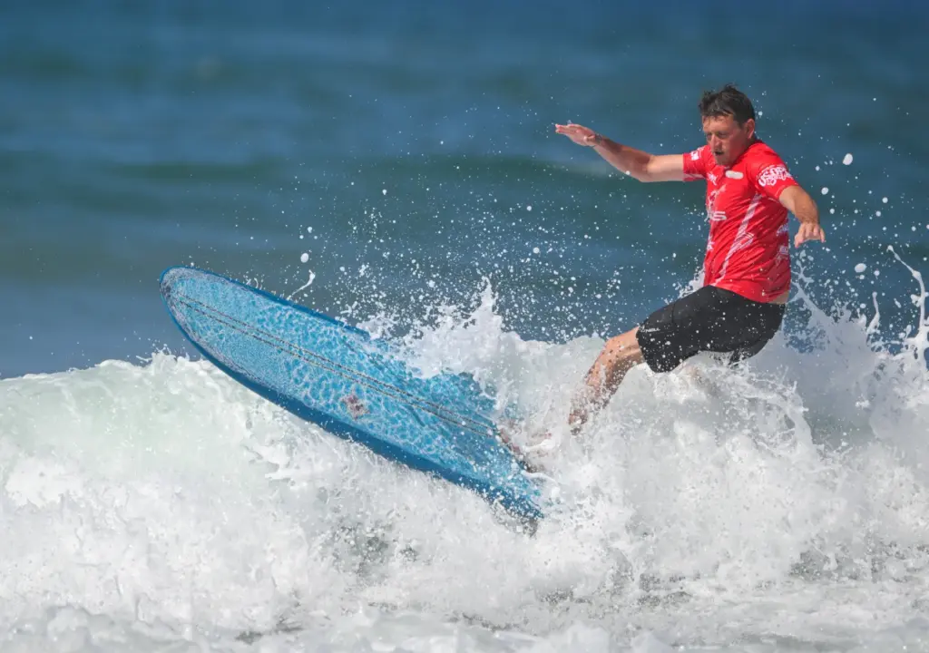 Cole Robbins competes during the elimination round for the longboard...