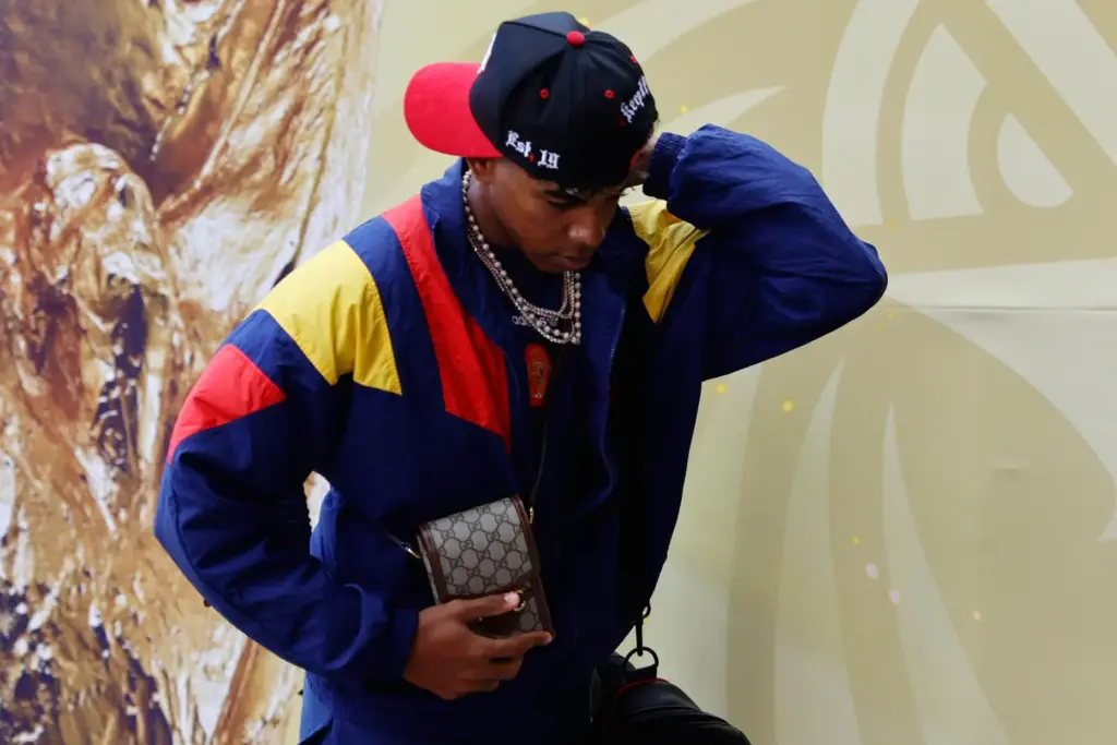 Spain’s Lamine Yamal arrives for the World Cup final soccer...