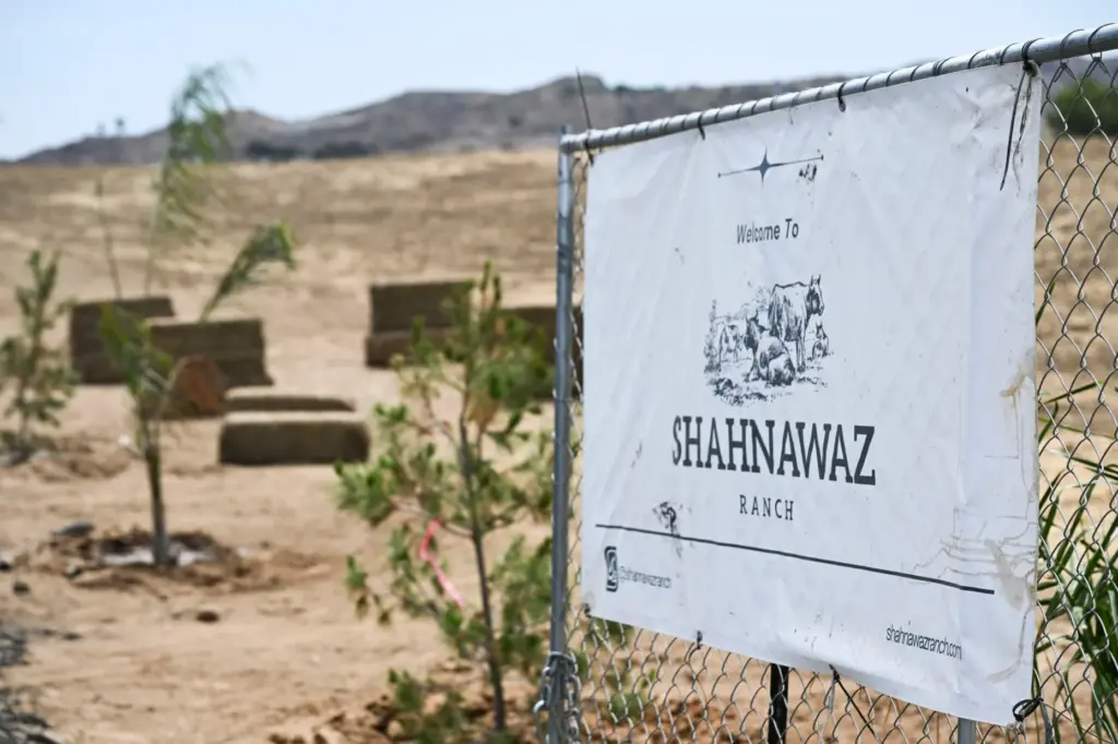 The entrance to Shahnawaz Ranch in Perris is seen on...