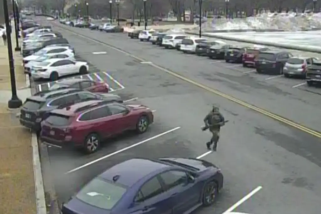 This image from video contained in the Justice Department’s memorandum...