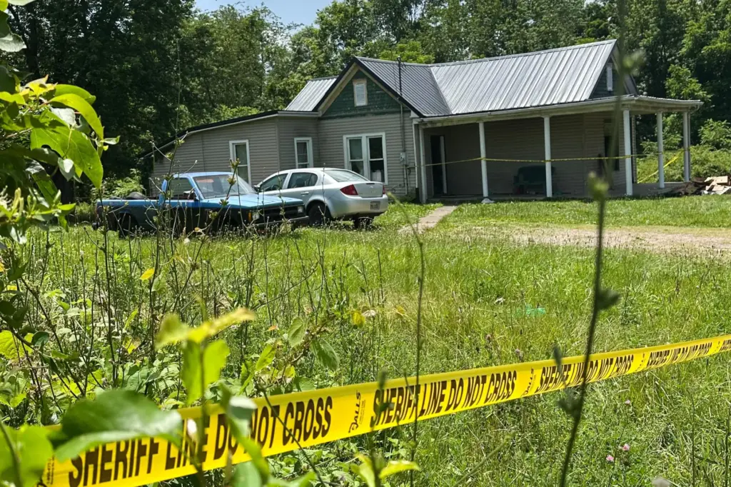 The dilapidated home where authorities say they removed 16 children...