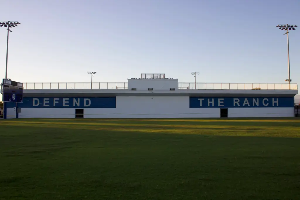 âDefend the Ranchâ is displayed on the back of the...