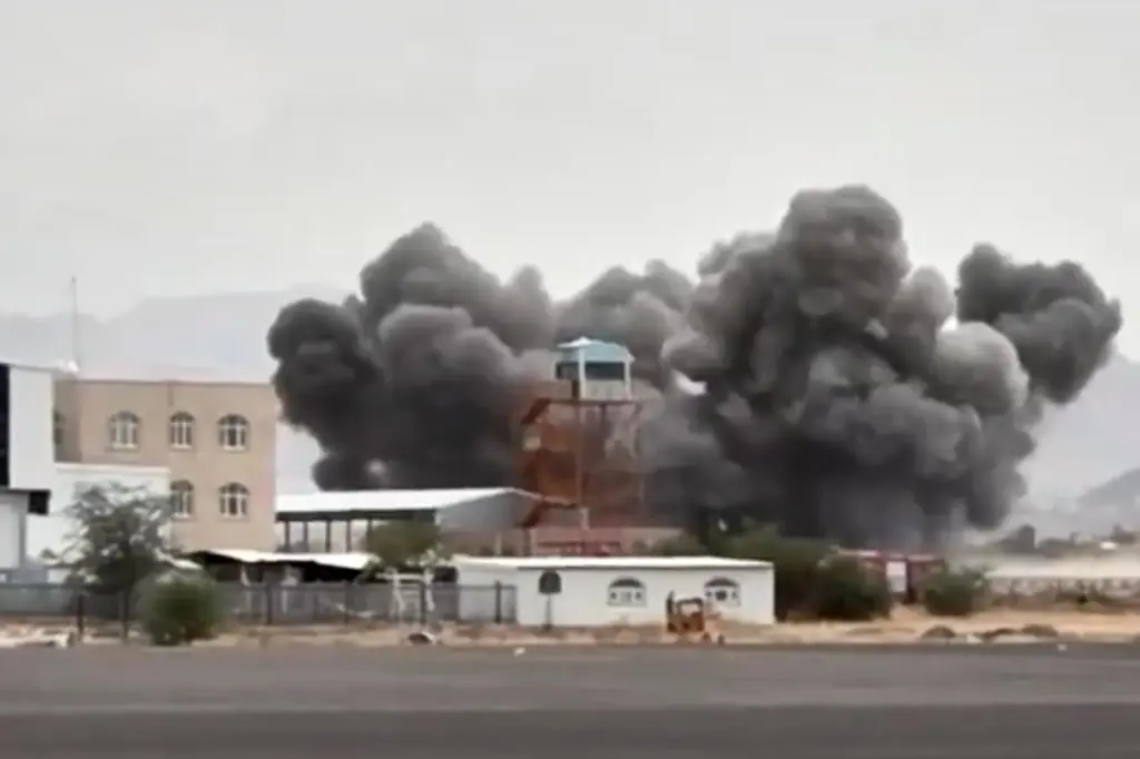 This image taken from video broadcast by Al-Masirah TV, a...