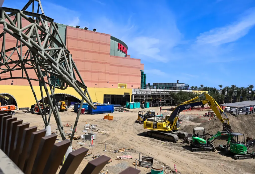 View of the Honda Center from the second story bar...