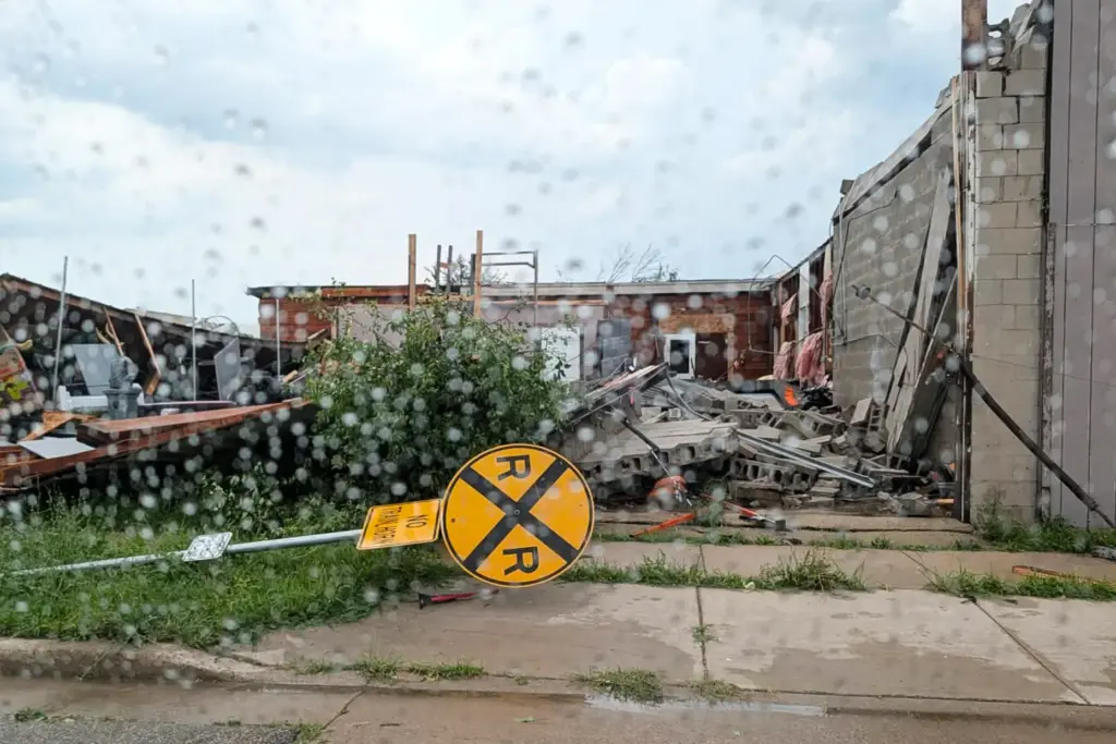 In this photo provided by Douglas Tom Williams, a building...