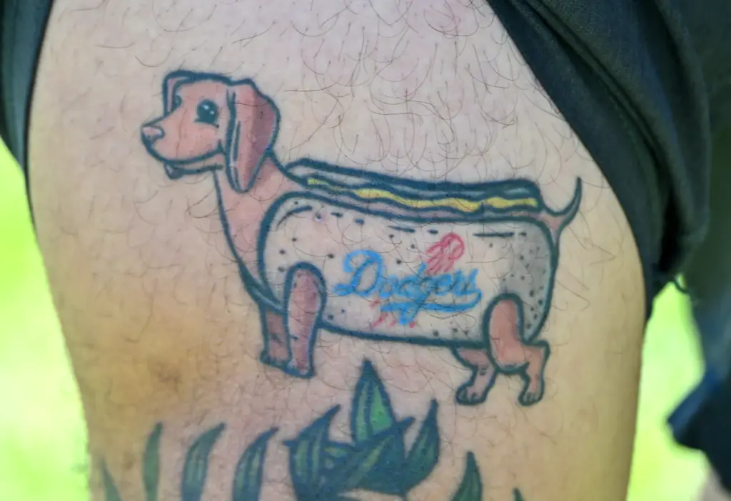 Ray Valdez, from Azusa, has a tattoo honoring his former...