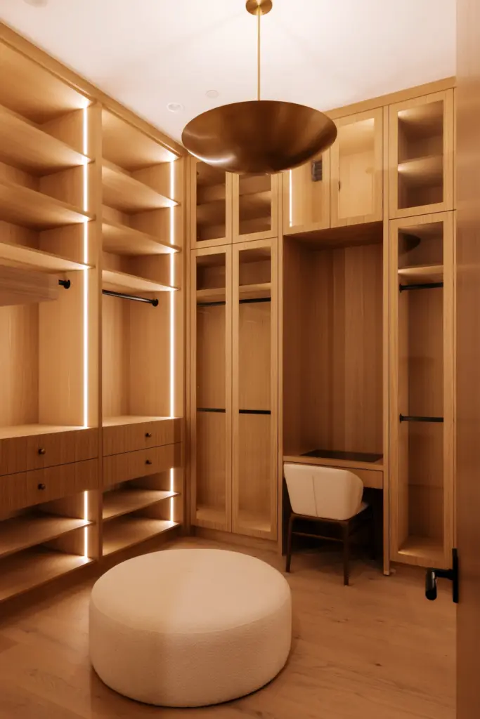 The primary walk-in closet. (Photo by Christian Cruzio)