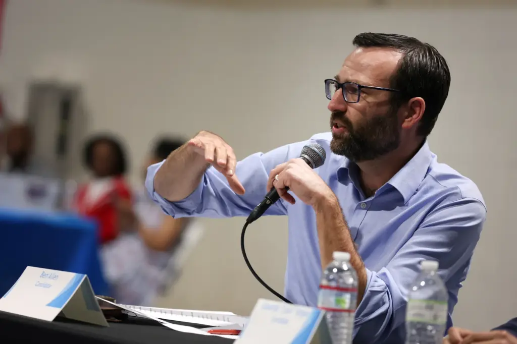 California Insurance Commissioner candidate Ben Allen speaks during a forum...