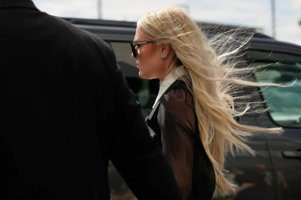 Erika Kirk leaves the Fourth District Courthouse.