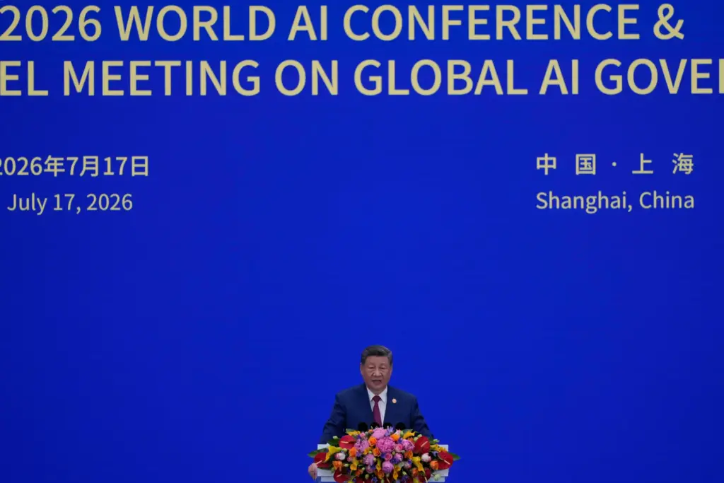 Chiense President Xi Jinping speaks during a meeting on global...