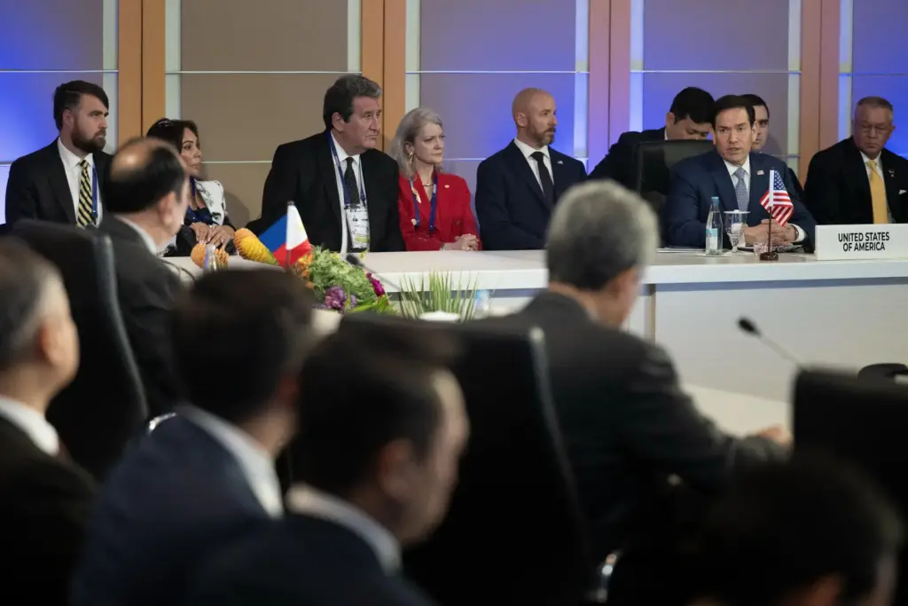 U.S. Secretary of State Marco Rubio makes an opening statement...
