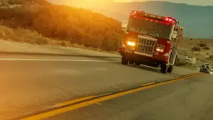 Small wildfire sparks from semi-truck fire on I-5 in Castaic; forward progess halted