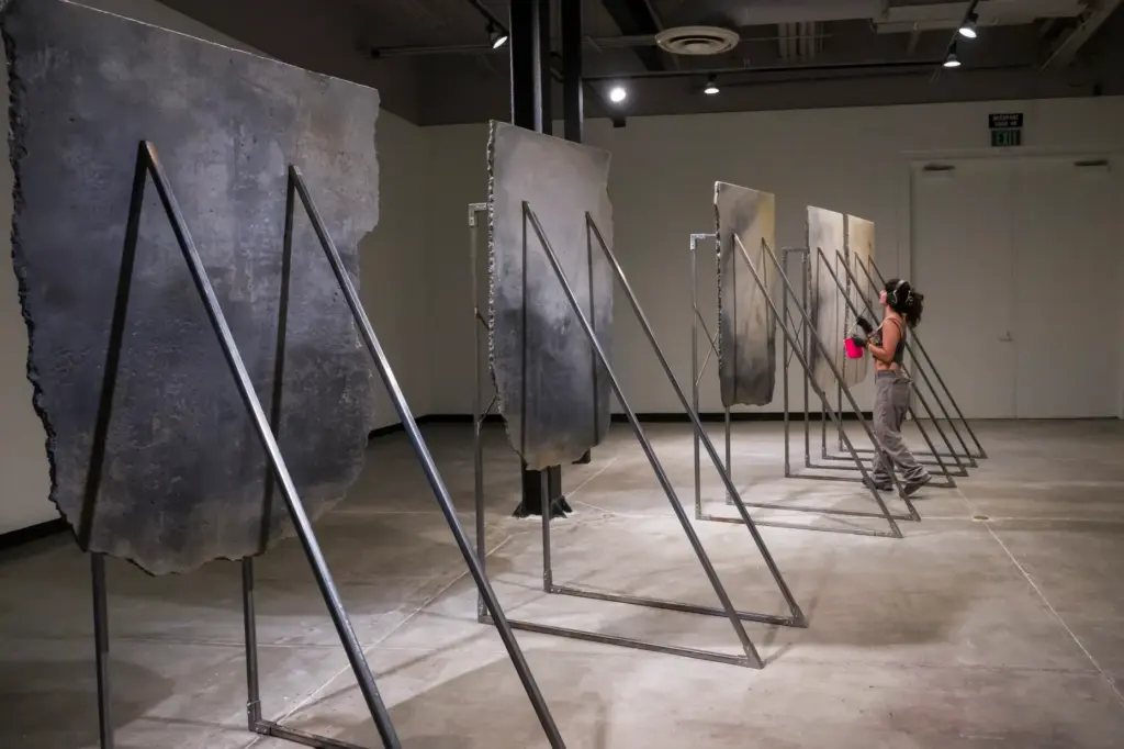 Artist Aryana Polat prepares her project, âA Boundary Meant to...