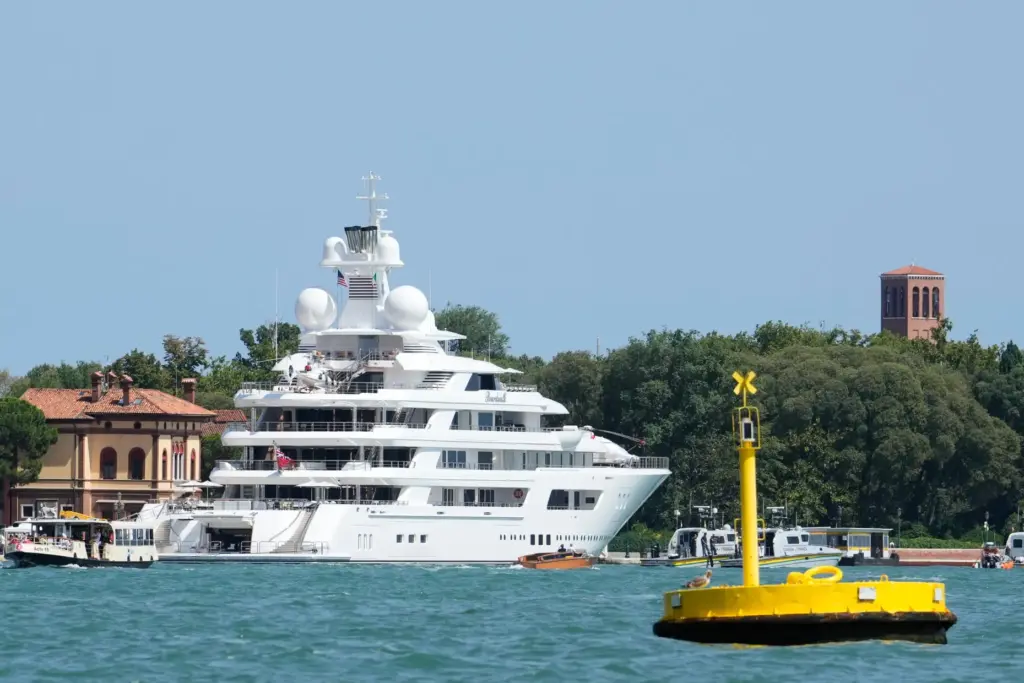 U.S. Ambassador Tilman Fertitta’s superyacht ‘Boardwall’ is docked as part...