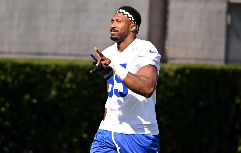 Rams defensive End Myles Garrett during the first day of...
