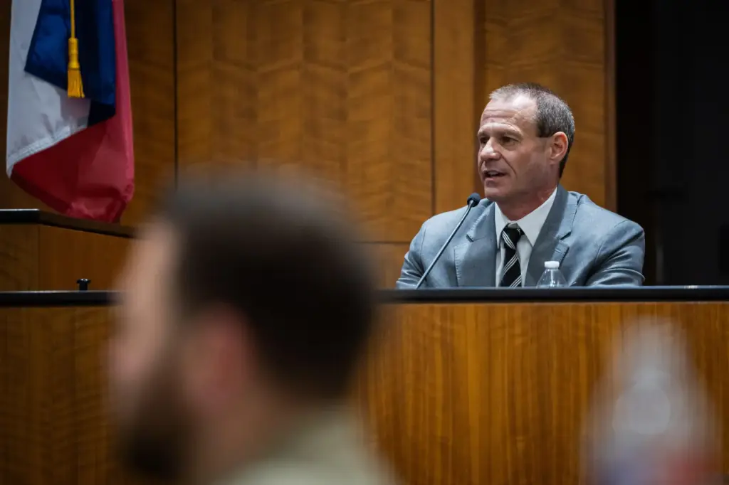 Agent Brian Davis testifies during a preliminary hearing for Tyler Robinson.