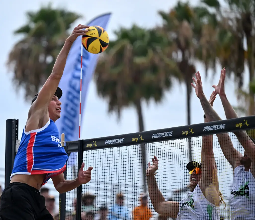 Derek Bradford of the Brooklyn Blaze hits the ball against...