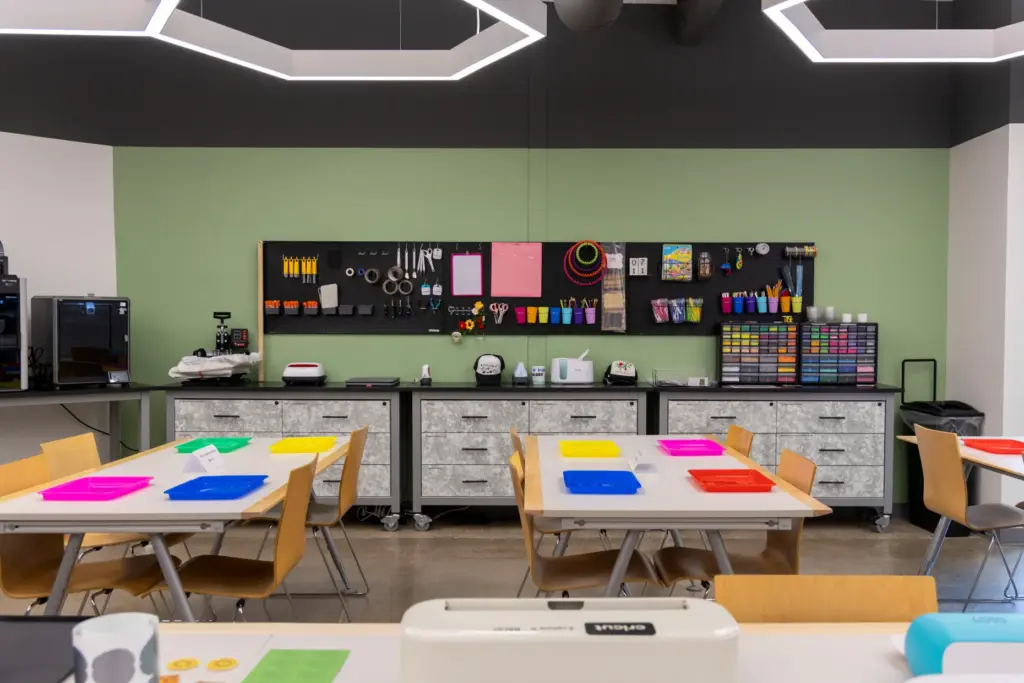 The newly-renovated Newhope Library features an Innovation Lab for hands-on...