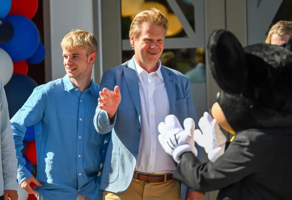 Luke Montagu, 12th Earl of Sandwich, and his son William...