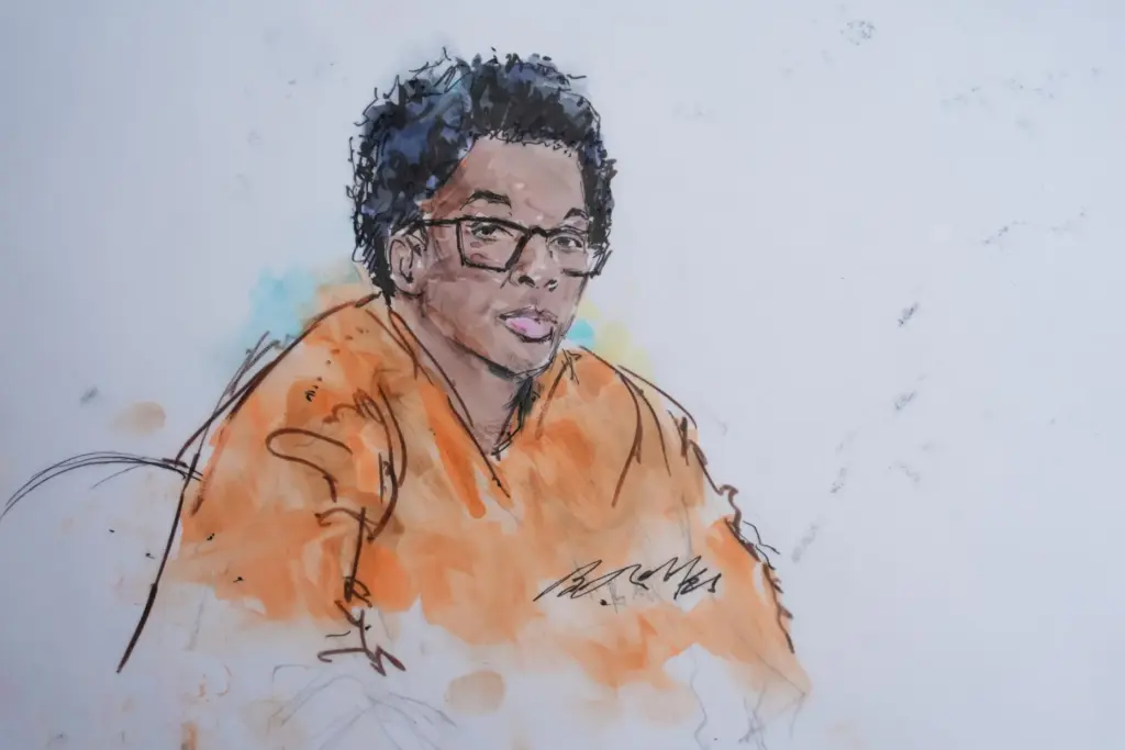 In this courtroom sketch, David Anthony Burke, who is known...