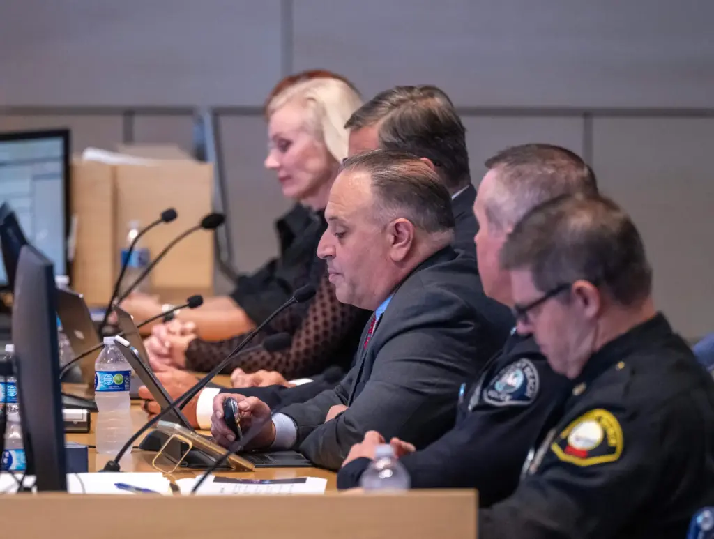 Newport Beach City Manager Seimone Jurjis delivers an after action...