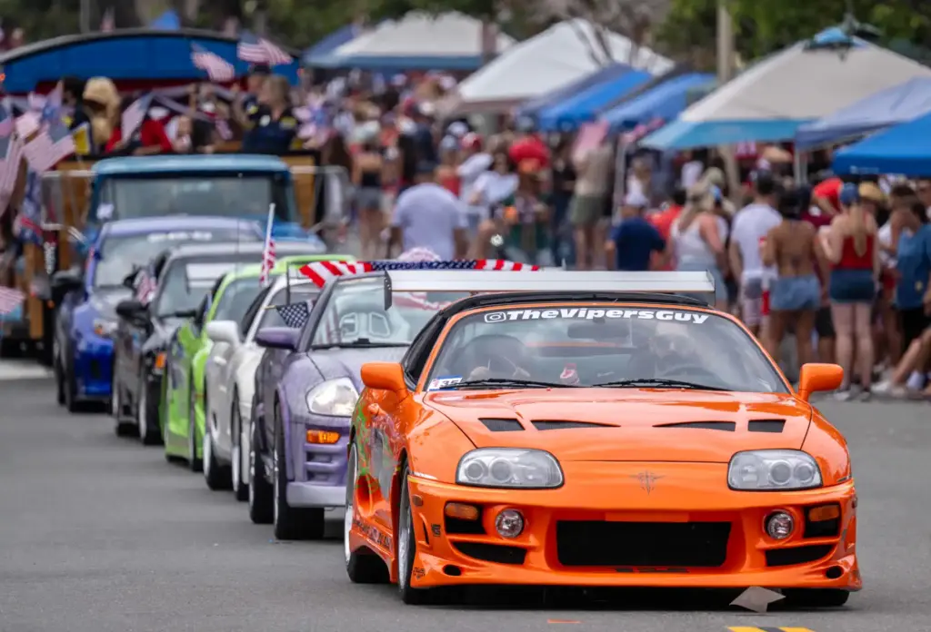 A lineup of cars used in the Fast and the...