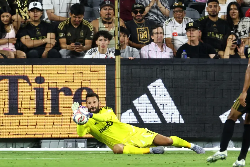 Los Angeles FC goalkeeper Hugo Lloris (1) makes a save...