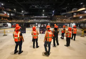 Backstage look at the under-construction OCVibe concert hall