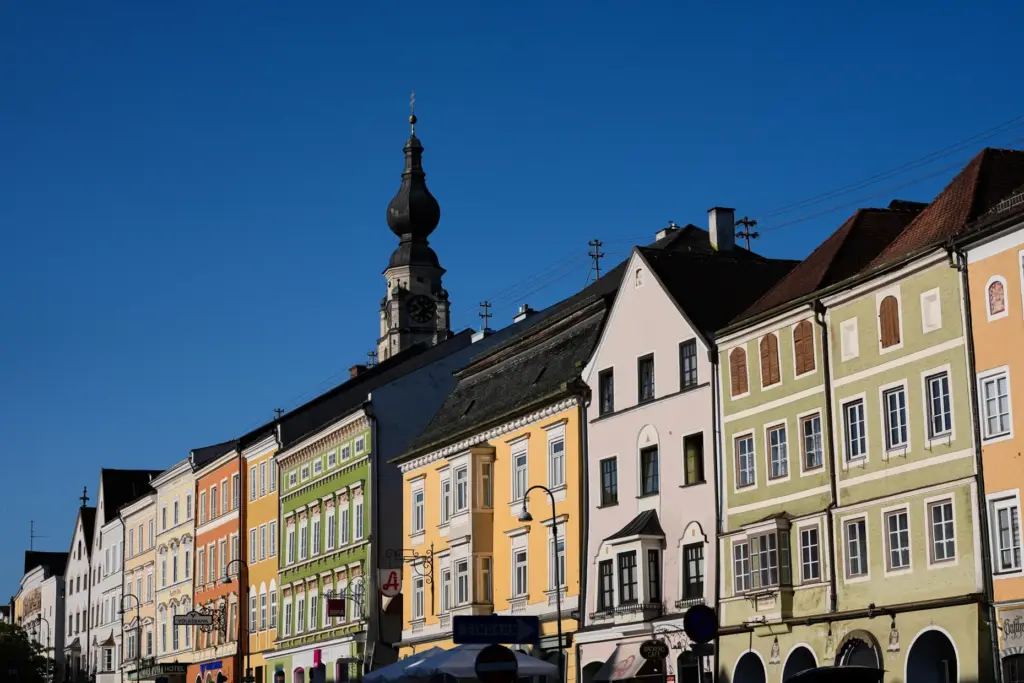 Houses are pictured in Braunau am Inn, Austria, Wednesday, July...