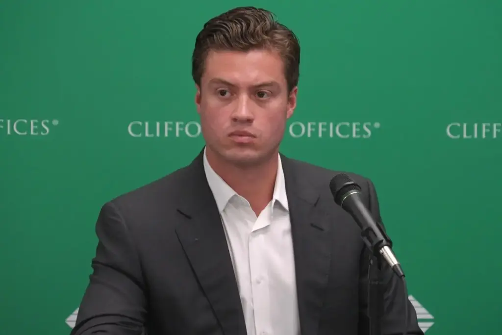 This image taken from video shows Benjamin Del Real speaking...