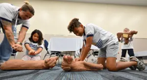 Kids train as vets for a day at Anaheim Convention Center