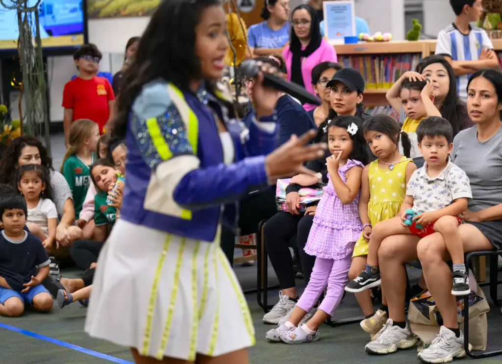 Children watch a preview performance of the Ringling Bros Circus...