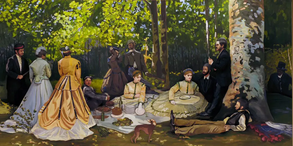 Claude Monetâs âLe DÃ©jeuner sur l’herbe,â from the mid-1860s, depicts...