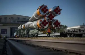 US-Russian crew blast off for 8-month stint on the International Space Station