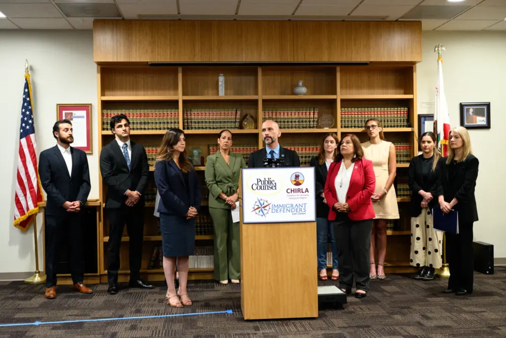 Law firms Public Counsel and Immigrant Defenders Law Center held...