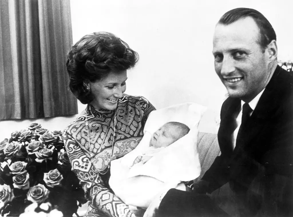 Norway's Crown Prince Harald and Crown Princess Sonja present their daughter Princess Martha Louise.