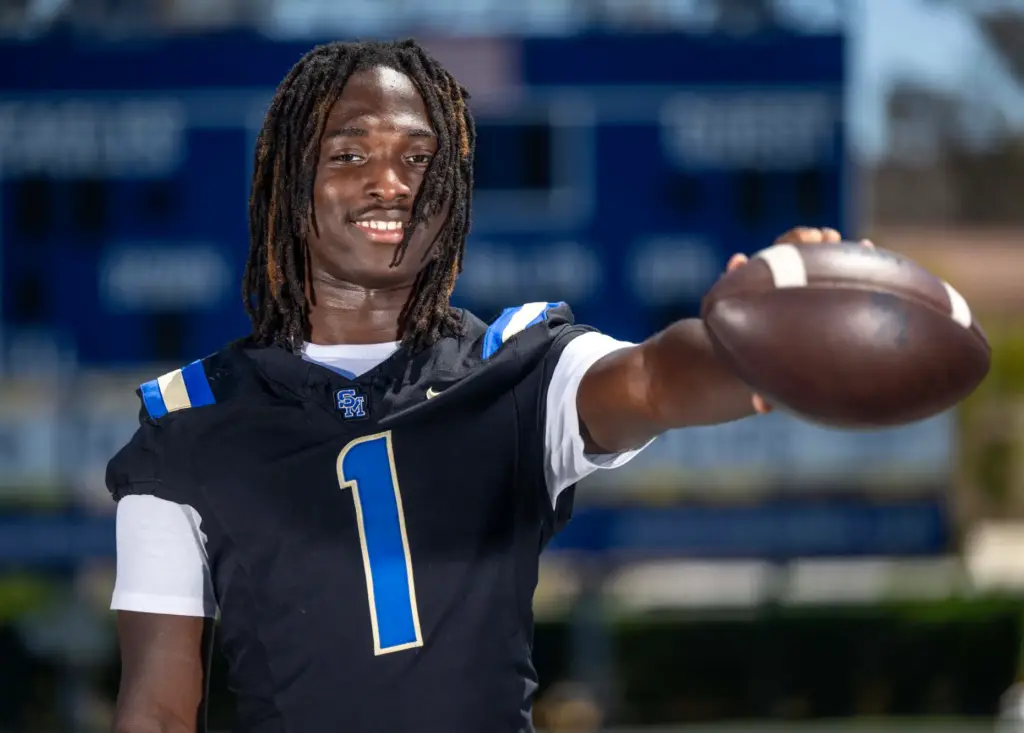 Jaion Smith (#1), running back and linebacker at Santa Margarita...