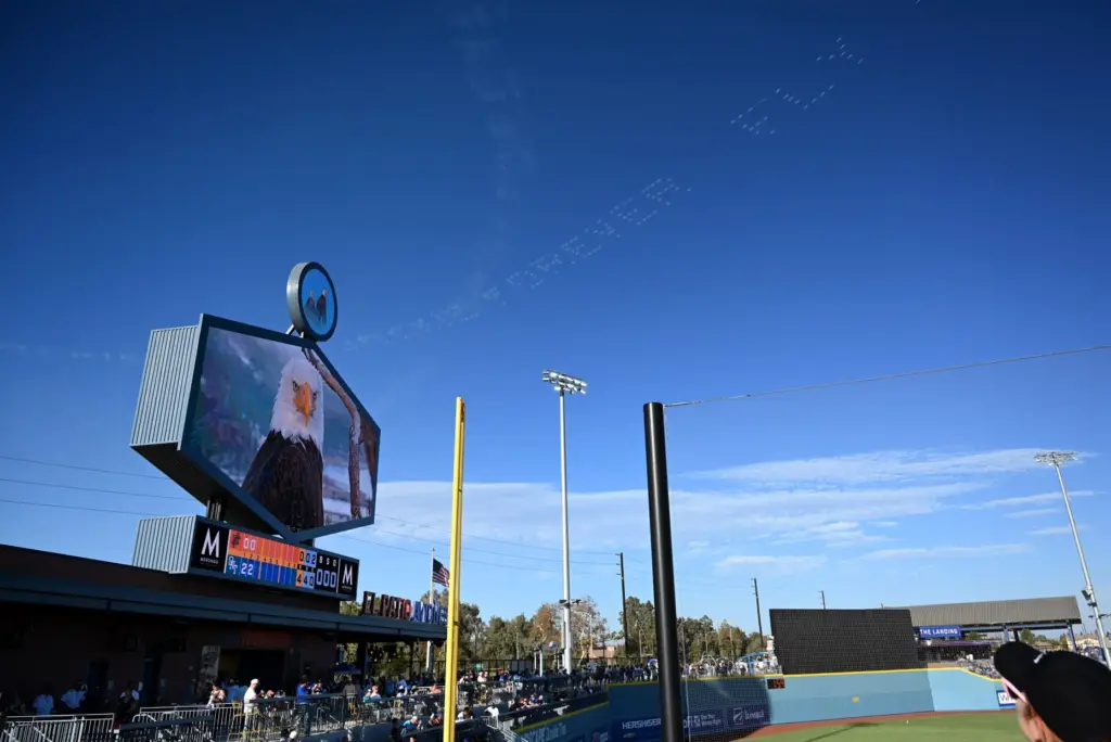 Aerial messages reading “Fly High Jackie”, and other tributes, were...