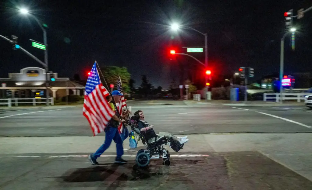 Southern California Patriot Guard Riders and others take a 1.3-mile...