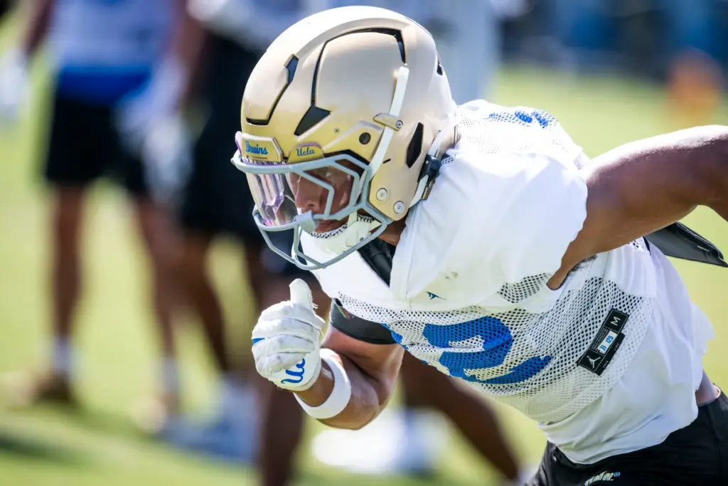 UCLA defensive back Malik Hartford goes through drills during the...