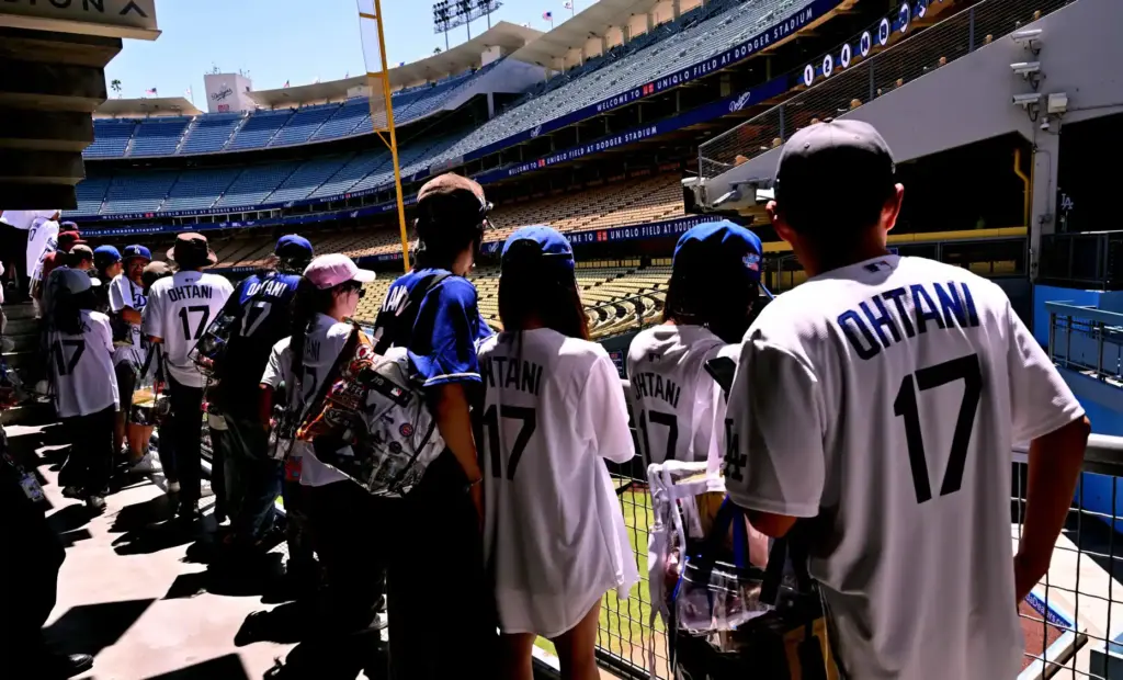Shohei Ohtani fans hope to get a glimpse of him...