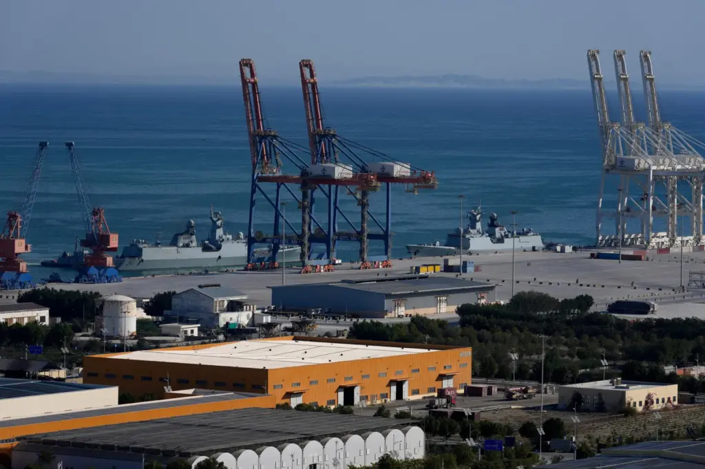 Pakistan Navy ships berth at Gwadar port.