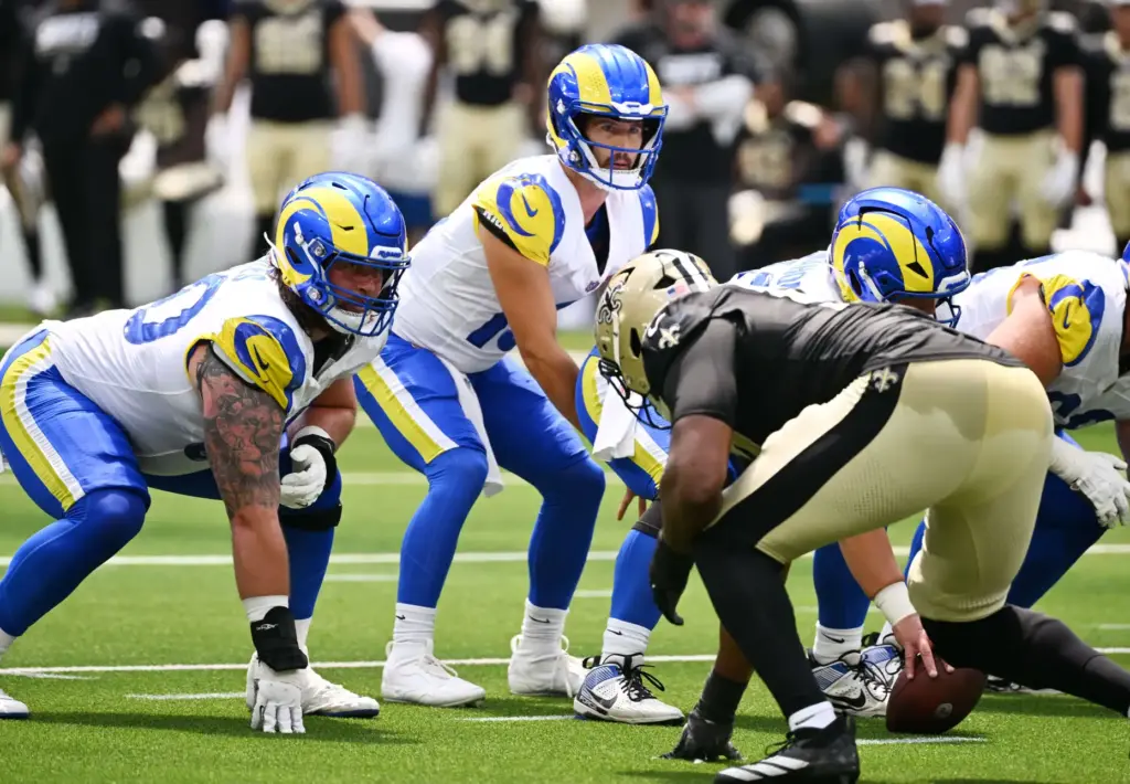 Rams quarterback Stetson Bennett IV (13) against the New Orleans...