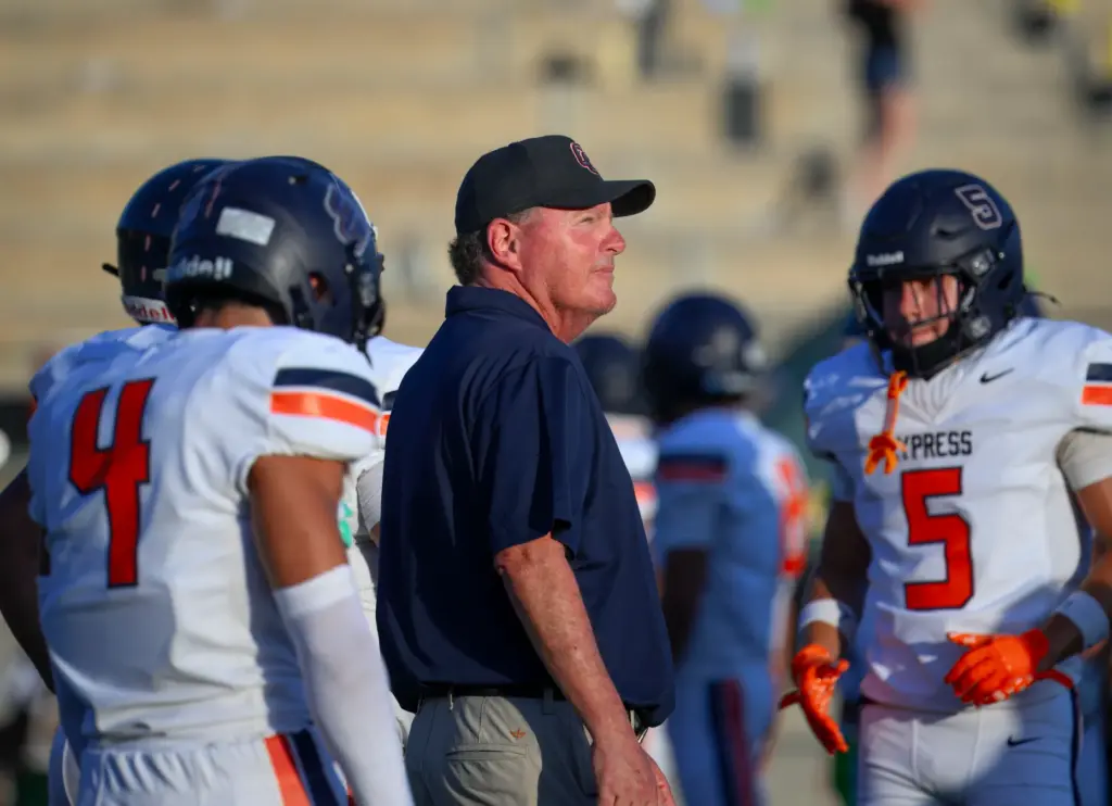 Cypress head coach RIck Feldman during a football game in...