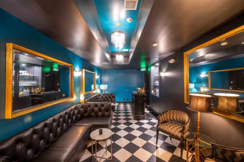 The upstairs Tiffany Lounge, which offers theater donors a place...