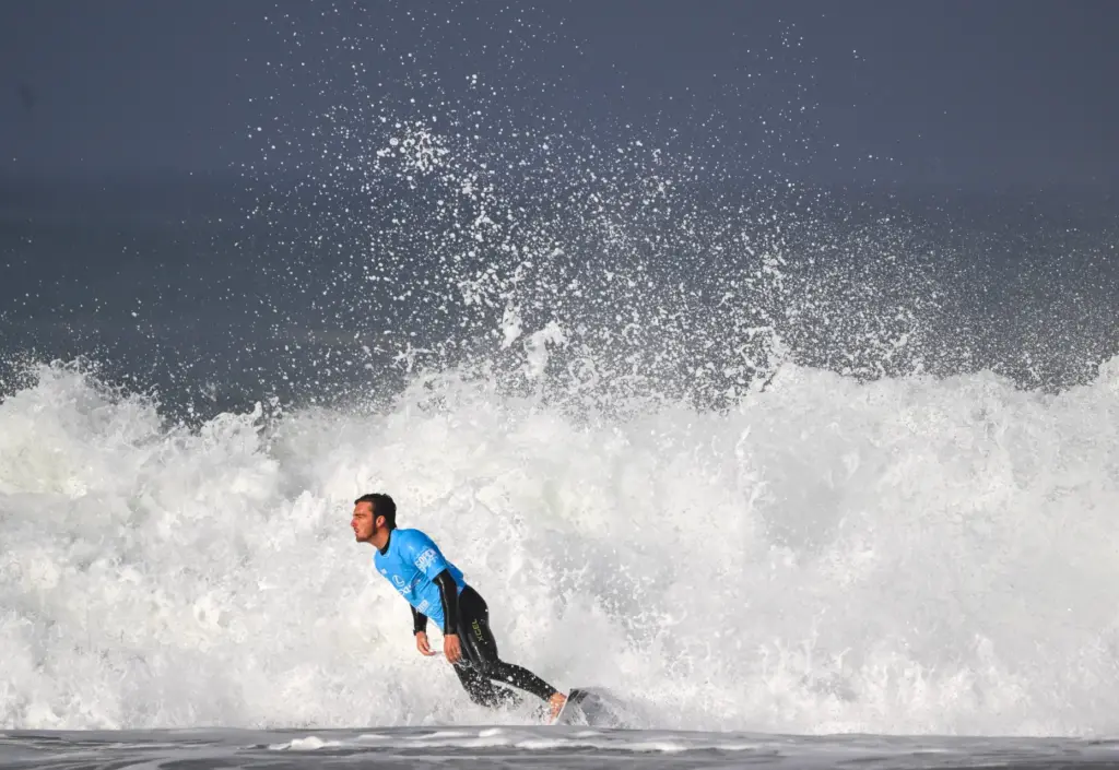 Levi Slawson competes in the Round of 32 during the...
