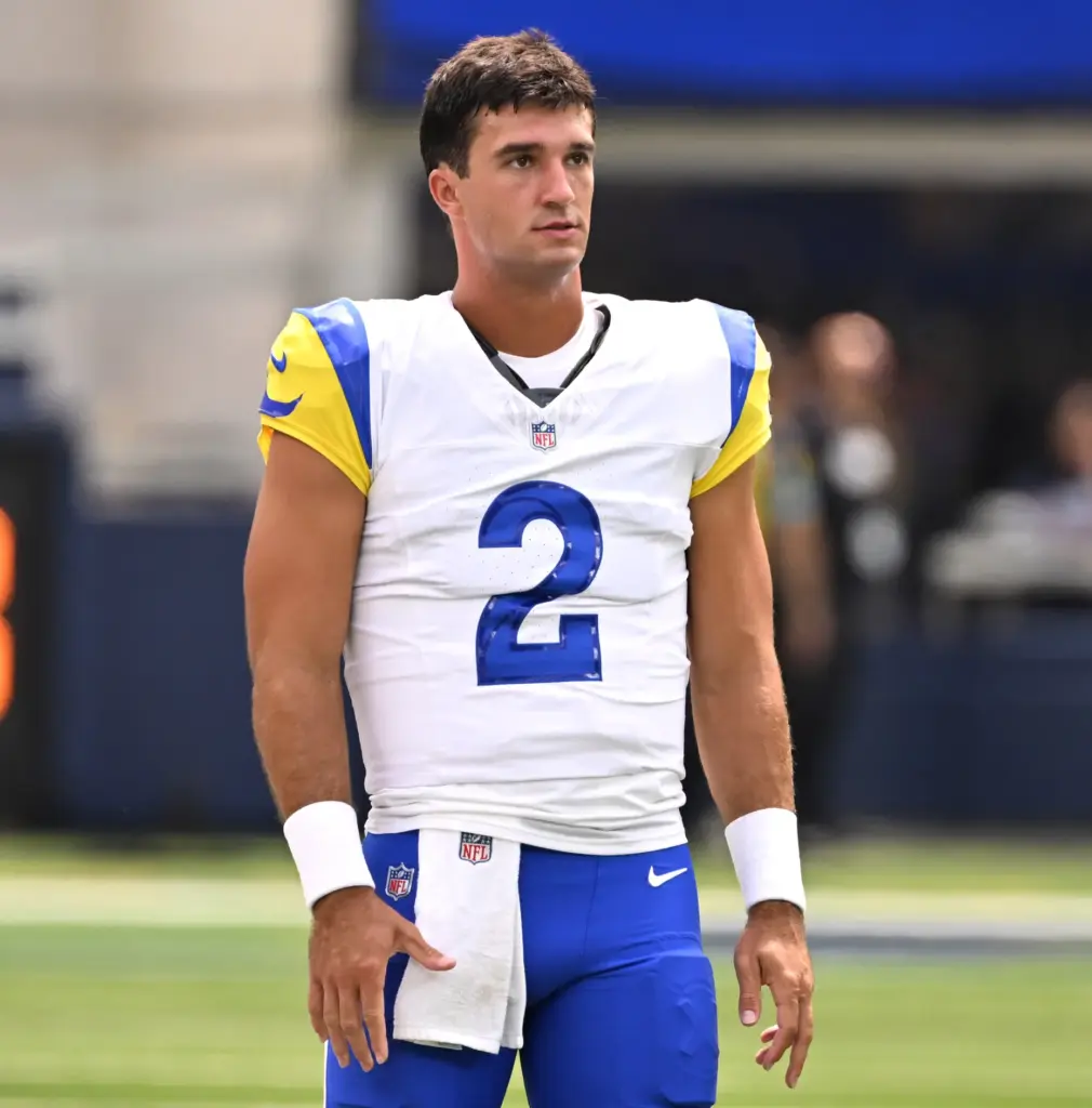 Rams quarterback Matthew Caldwell (2) prior to an NFL preseason...